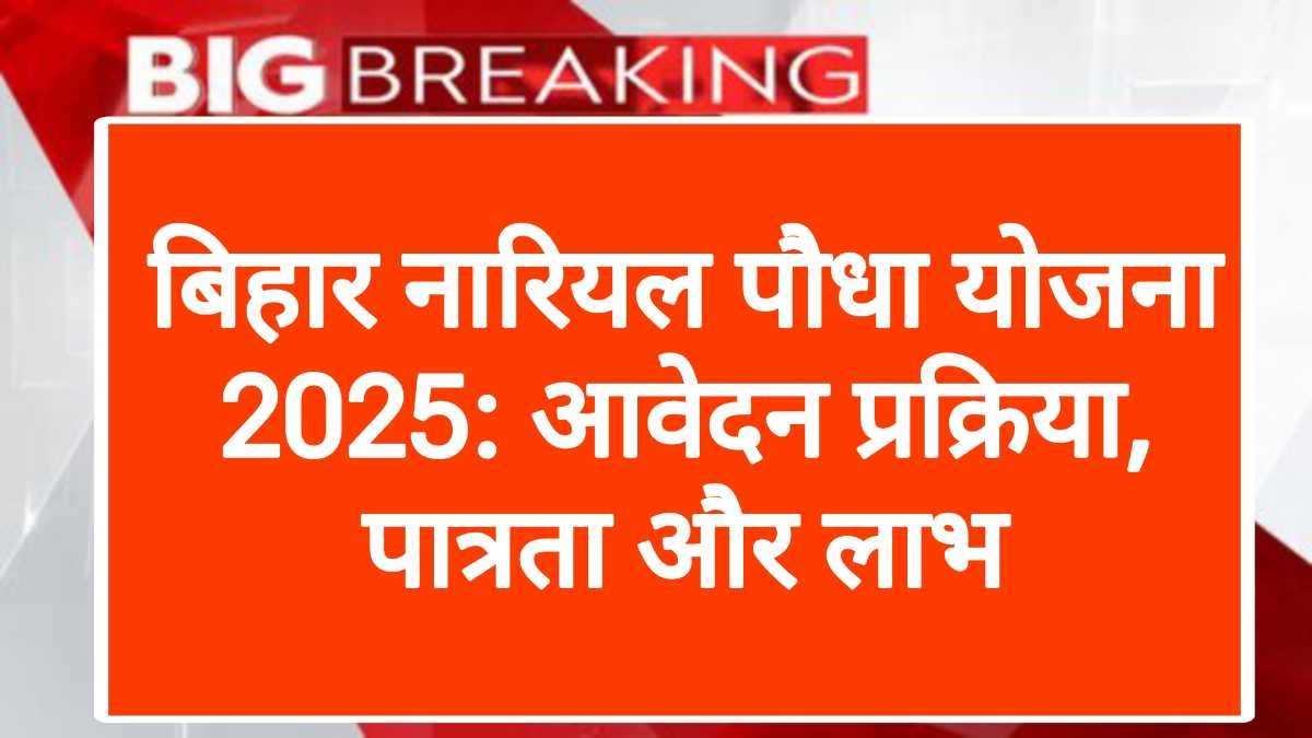बिहार नारियल पौधा योजना 2025: आवेदन प्रक्रिया, पात्रता और लाभ