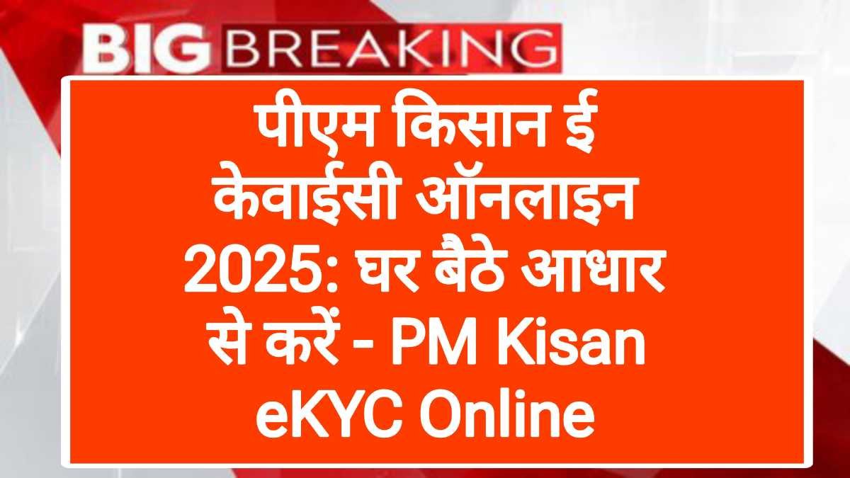 पीएम किसान ई केवाईसी ऑनलाइन 2025: घर बैठे आधार से करें - PM Kisan eKYC Online