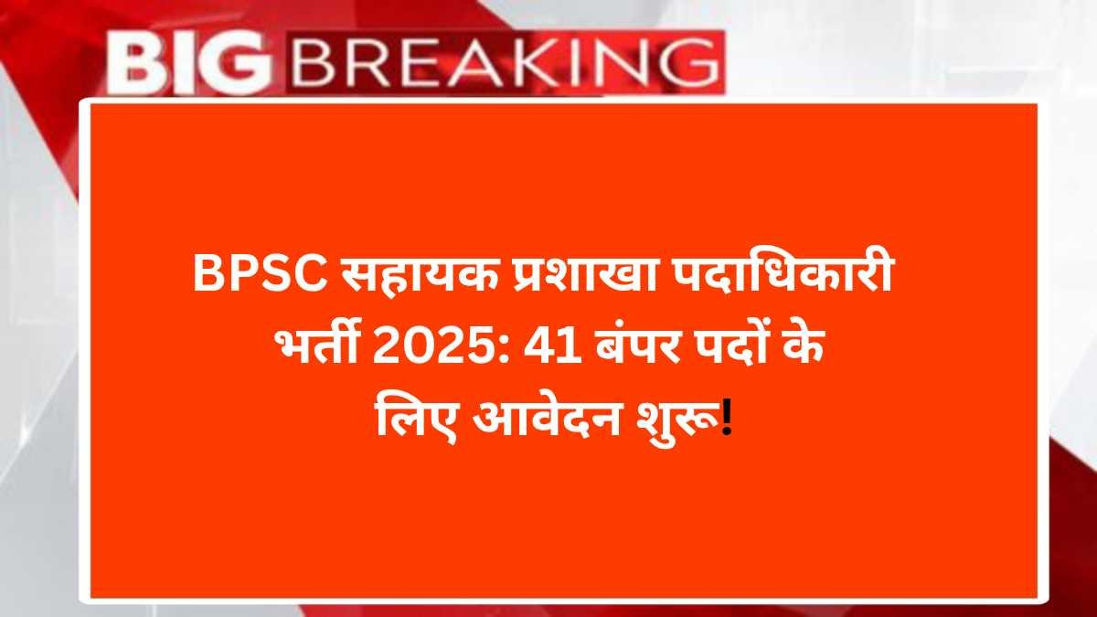 BPSC सहायक प्रशाखा पदाधिकारी भर्ती 2025: 41 बंपर पदों के लिए आवेदन शुरू!