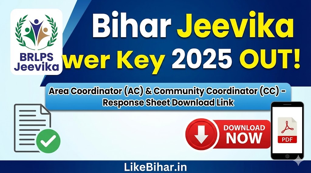 Bihar Jeevika Answer Key 2025 Download Link for AC and CC Post